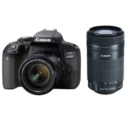 Canon EOS 800D Digital Camera + EF-S 18-55mm IS STM + EF-S 55-250mm IS STM