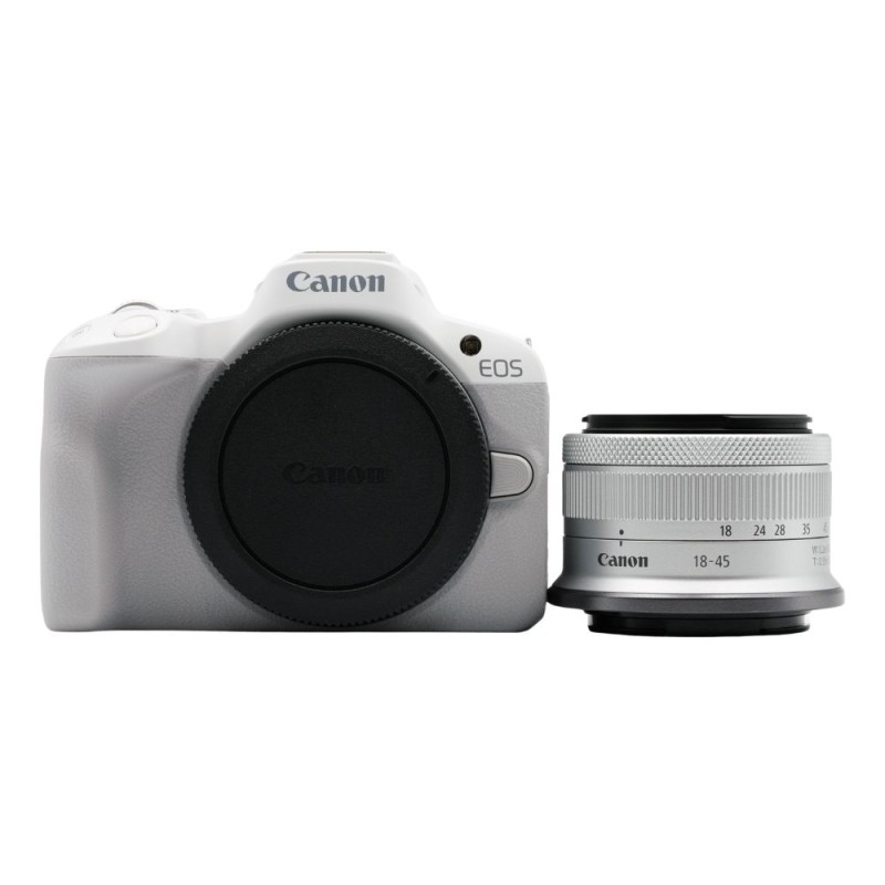 Canon EOS R50 Mirrorless Digital Camera with 18-45mm f/4.5-6.3 Lens (White)