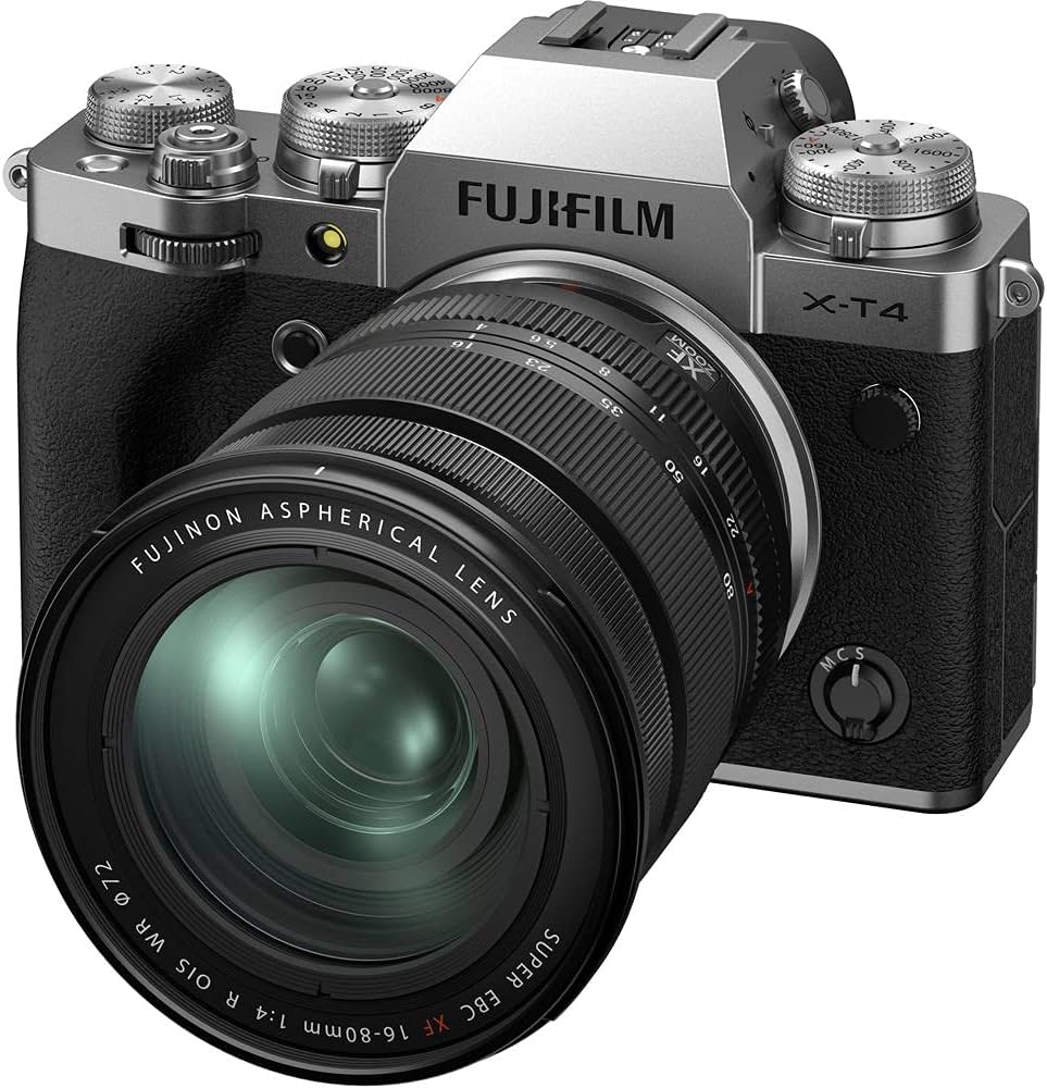 Fujifilm X-T4 Mirrorless Digital Camera with 16-80mm Lens Kit (Silver)